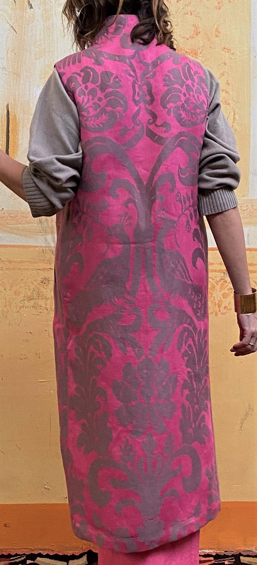 Gilet Medaglione Pavone Pink/Warm Grey