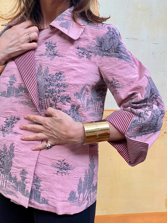 Giacca Kimono Toile de Jouy Pink
