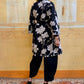 Cappotto Kimono Fiore grande black/white
