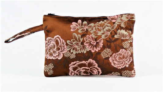 Pochette Japanese flower brown/pink