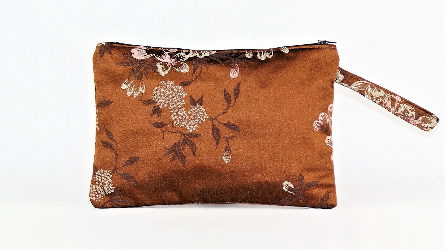 Pochette Japanese flower brown/pink