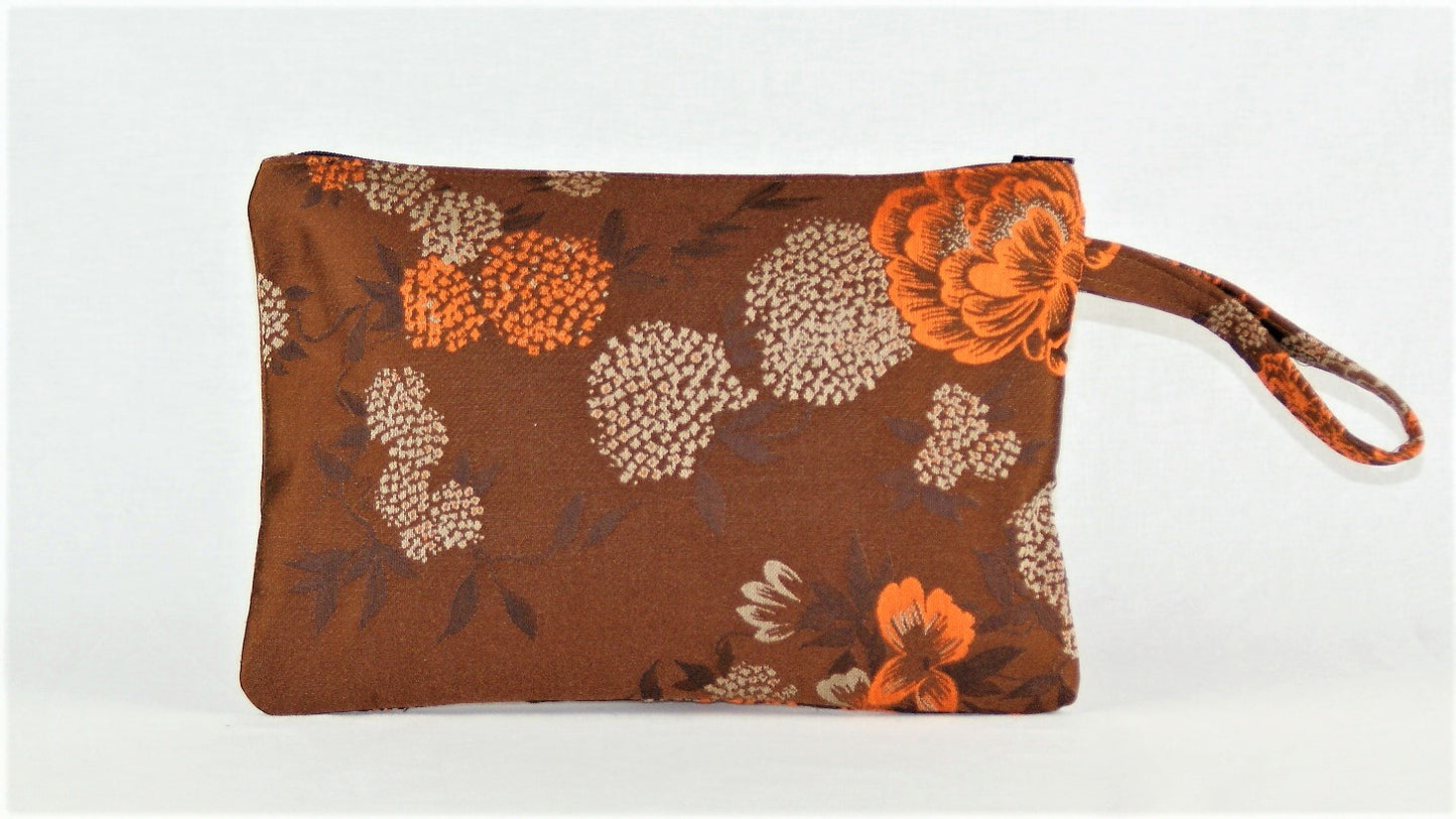 Pochette Japanese flower brown/orange