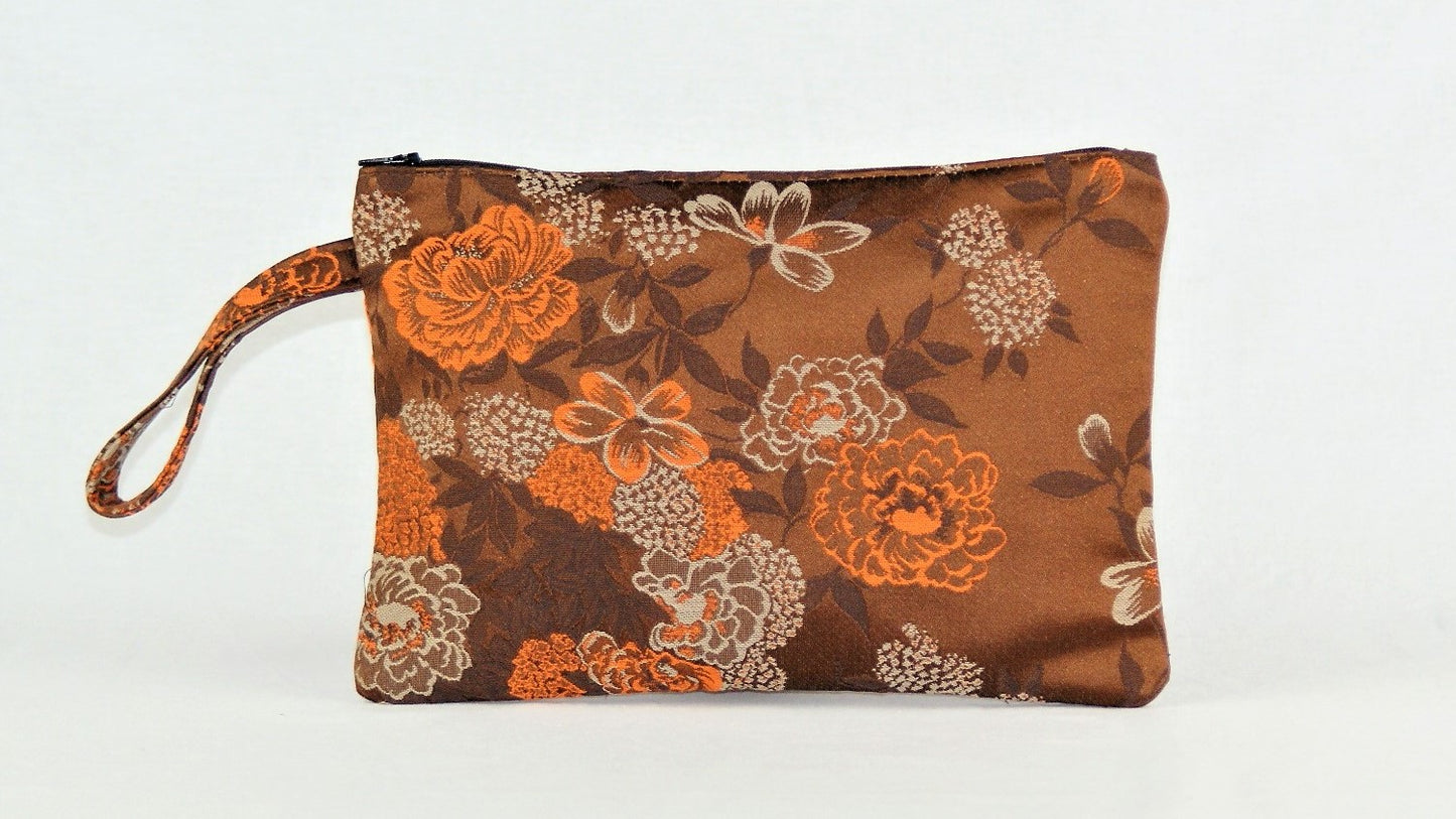 Pochette Japanese flower brown/orange