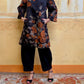 Cappotto Kimono Japanese Flower black/orange