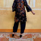 Cappotto Kimono Japanese Flower black/orange