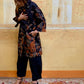 Cappotto Kimono Japanese Flower black/orange