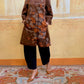Cappotto Kimono Japanese Flower brown/orange
