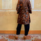 Cappotto Kimono Japanese Flower brown/orange