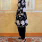 Cappotto Kimono Fiore grande black/white