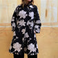 Cappotto Kimono Fiore grande black/white