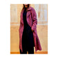 Cappotto lana/lino geometrico fuxia